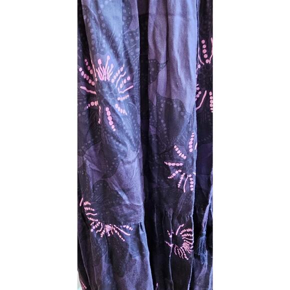 NEW $298 Omika Rosalita MAXI Skirt Mara Midnight Purple Floral Fireworks LARGE - Picture 3 of 4